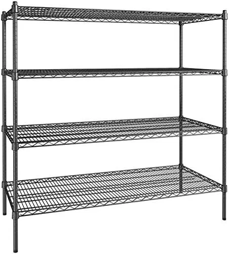 Vista 138 de Kit de 4 estantes de epoxi verde NSF de 21 x 72 pulgadas con postes de 86 pulgadas, estantería de almacenamiento resistente, kit de estantería