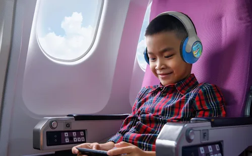 Vista 4 de EKIDS - Auriculares Bluetooth de dinosaurio para niños, auriculares inalámbricos para la escuela, H
