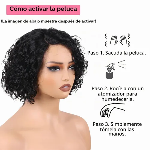 Vista 4 de Pelucas de cabello humano rizado profundo, parte lateral, encaje frontal precortado, encaje frontal para usar y llevar, peluca sin pegamento