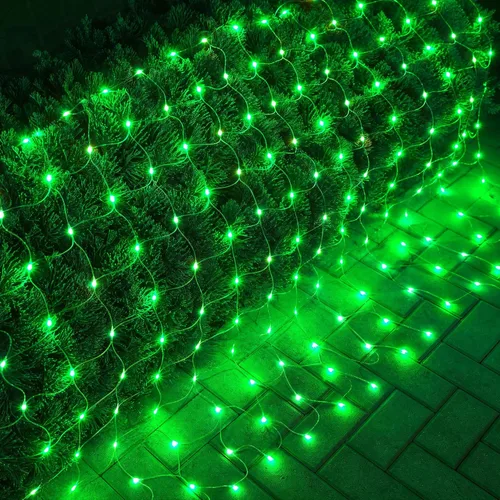 Vista 13 de Dazzle Bright 200 luces LED de red de Halloween, 9.8 pies x 6.6 pies, luces de malla conectables de alambre transparente con 8 modos de iluminación