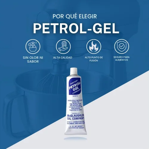 Vista 2 de Petrol-Gel Lubricante para equipos de grado alimenticio NSF - Aceite mineral prémium para aplicaciones de grasa de grado alimenticio, multiusos