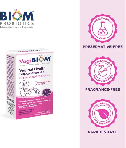 Vista 5 de Supositorio de Lactobacillus VagiBiom: régimen de equilibrio de la flora del microbioma y control del olor; Equilibra y nutre la flora saludable