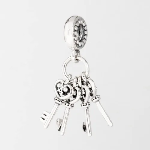 Vista 7 de Keys of Love - Colgante de plata de ley 925 con dije de cristal y circonita cúbica, cuentas de joyería, regalos para mujer, pulsera y collar A0250