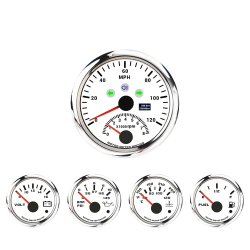 Vista 13 de MOTOR METER RACING - Juego de medidores para motores clásicos (juego de 6 medidores)