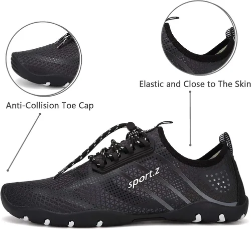 Vista 5 de WateLves - Zapatos de agua para hombres y mujeres, para natación, para la playa, la piscina, surfear, hacer yoga o aeróbics acuático, calcetines