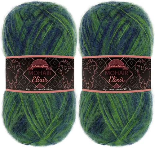 Vista 44 de JubileeYarn Mohair Elixir Yarn - 50g/Skein Baby Wool Blend - Cosmopolitan - 1 Skein