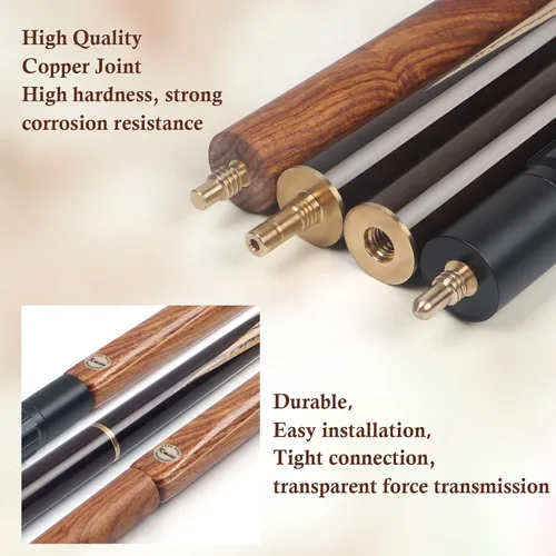 Vista 2 de Kmise 57 inch Pool Cue, 19oz Cue Stick with 9.5mm Professional Tip, Handcraft, Made of Chacate Preto Wood, Bar or House Use for Men or Women, Pool