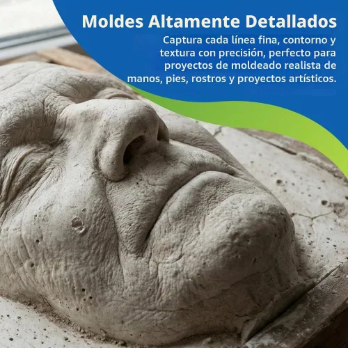 Vista 4 de Material de moldeo de alginato perfecto, polvo no tóxico para fabricar moldes para fundición de vida, fundición a mano, huellas de bebé, moldes