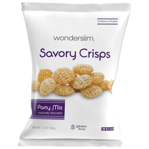 Vista 2 de WonderSlim Chips de galletas de proteína, cheddar, 0.35 oz de proteína, 0.11 oz de grasa, sin gluten (7 unidades)