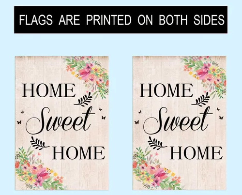Vista 3 de Spring Home - Bandera de jardín de 12.5 x 18 pulgadas, vertical, de arpillera de doble cara, flor de bienvenida, decoración rústica para el hogar