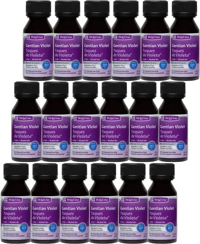 Vista 13 de De La Cruz Gentian Violet - Violeta de Genciana 1% Antiséptico para primeros auxilios para cortes, raspones y quemaduras, 1 onza líquida