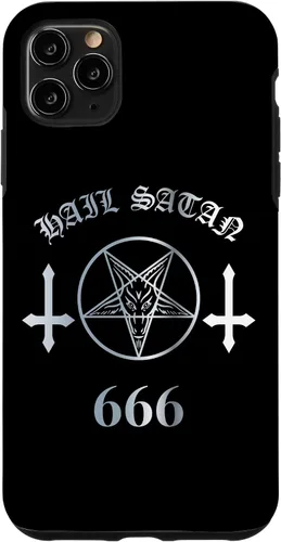 Vista 13 de iPhone 16 Upside Down Cross Satanic Pentagram Hail Satan 666 Case