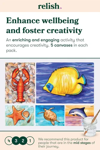 Vista 3 de Relish - Actividades Aquapaints para personas mayores - Paquete de 5 juguetes reutilizables para pintar al agua, vida oceánica, productos calmantes