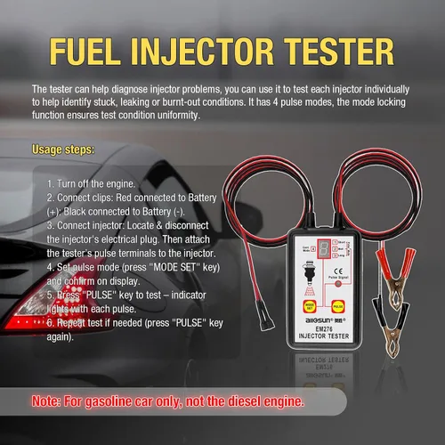 Vista 2 de All-sun comprobador para inyector de combustible, auto diagnóstico, 4 modos de pluse 12 V