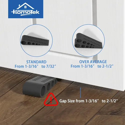 Vista 4 de HOMOTEK Paquete de 2 topes de puerta de goma con forma de cuña para puertas de puerta, protectores de pared para piso e parte inferior de la puerta