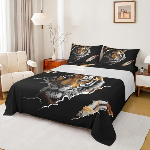 Vista 22 de Western Cowboy - Juego de sábanas para niños, tamaño individual, juego de ropa de cama rústica de herraduras, cactus y herraduras, decoración