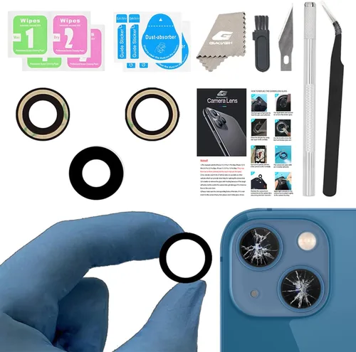 Vista 16 de Reemplazo de lente de vidrio de cámara para iPhone 11, GVKVGIH reemplazo de lente de vidrio de cámara trasera con adhesivo preinstalado, kit