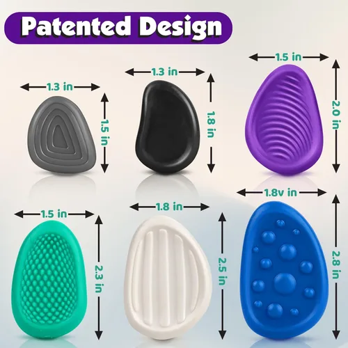 Vista 2 de Juguetes Fidget para Adultos de Piedra Sensorial: Paquete de 6 Piedras de Preocupación Texturizadas para Niños Autistas para Calmarse - Juguetes