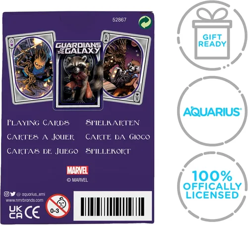 Vista 7 de AQUARIUS Guardians of the Galaxy Rocket & Groot Nouveau - Baraja de cartas con temática de cómic para tus juegos de cartas favoritos - Productos