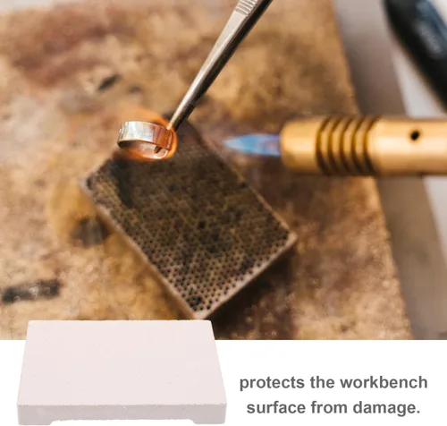 Vista 8 de EXCEART Tablero de soldadura de joyería para fundir con estructura de panal de abeja, ladrillo refractario resistente al calor, almohadilla