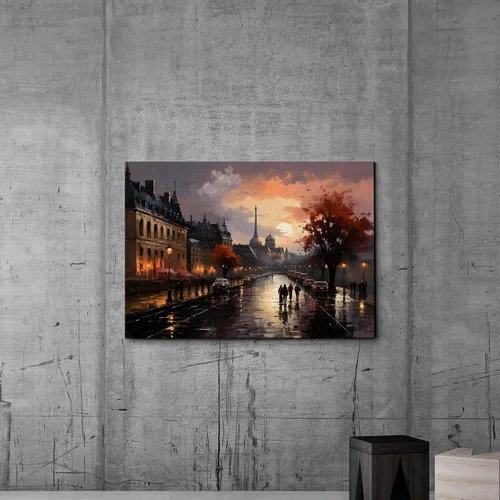 Vista 4 de Eiffel Tower painting, Eiffel Tower wall art, depiction of the Eiffel Tower at night in brilliance