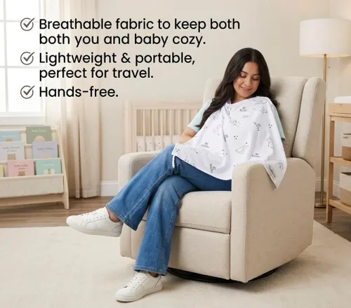 Vista 3 de Parasol multiusos para ventana de automóvil para bebés y niños pequeños, se puede utilizar como una funda de lactancia y funda de asiento