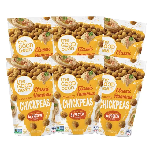 Vista 3 de The Good Bean Garbanzos crujientes – Chile Lime – Bolsa resellable – Frijoles de garbanzos asados – Snack vegano con buena fuente de proteína