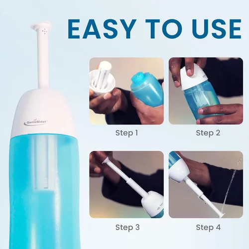 Vista 5 de GenieBidet Bidé portátil para llevar, bidé de viaje con boquilla telescópica, bidé de mano, ducha a tope sin fugas y desorden, reemplaza toallitas