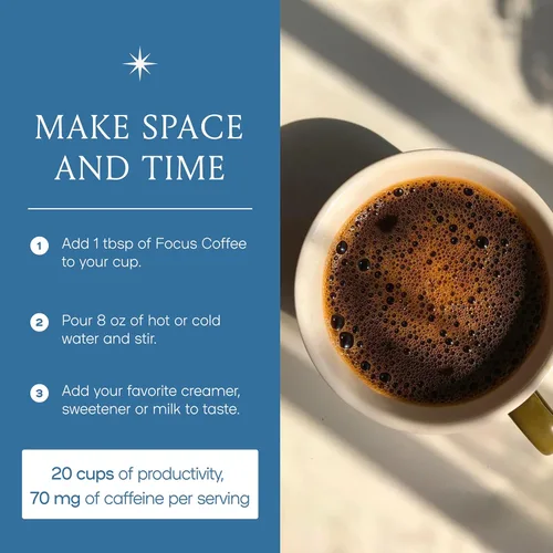 Vista 7 de Café de hongos, 20 tazas de enfoque, productividad y energía limpia, café instantáneo de hongos con melena de león, Cordyceps y L-teanina