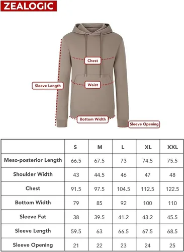 Vista 6 de ZeaLogic Sudadera con capucha para hombre, 100% lana merina, capa base, manga larga, térmica