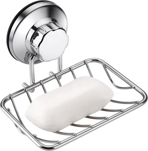 Vista 4 de iPEGTOP Ventosas de vacío de bloqueo giratorio para estantes de baño, estantes de ducha, dos ventosas