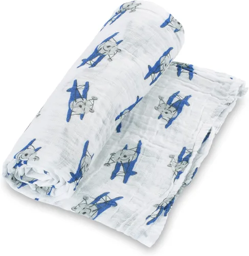 Vista 8 de LollyBanks Manta de Envolver, Manta de Bebé 100% Algodón, Manta de Envolver de Muselina Suave 47 x 47 Pulgadas, Manta de Bebé Neutra para Niños