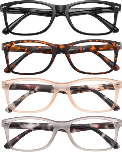 Vista 9 de Przene Gafas de lectura para hombres y mujeres, con bloqueo de luz azul, bisagras de resorte, paquete de estilo ligero