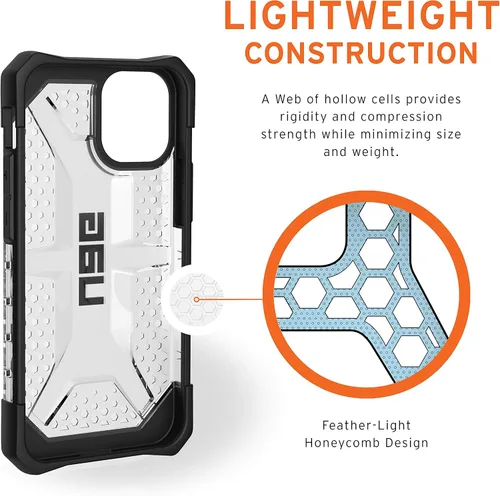 Vista 6 de URBAN ARMOR GEAR UAG - Funda protectora de plasma transparente diseñada para iPhone 12 Mini 5G [pantalla de 5.4 pulgadas], resistente, ligera hielo