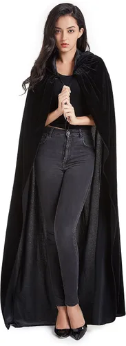 Vista 2 de Crizcape Capa de terciopelo unisex con capucha para disfraz de Halloween, para hombres y mujeres