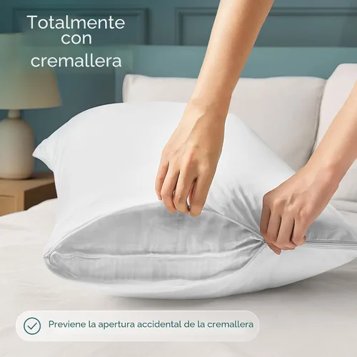 Vista 4 de Niagara Paquete de 4 Protectores de Almohada Impermeables Estándar 20x26 Pulgadas Cremallera Suave Fundas de Revestimiento Premium Estuches