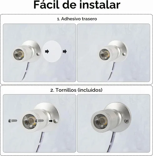 Vista 7 de DEDC 6 piezas Mini Focos LED, 1.5W DC12V 3000K Luces Bajo Gabinete con Atenuador RF Inalámbrico, Mini Focos para Exhibiciones de Escaparate