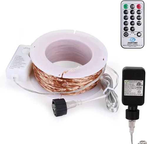 Vista 8 de Guirnalda de luces LED de 99 pies con 300 luces para dormitorio, patio, interior/exterior, impermeable, luces de cobre para cumpleaños, boda