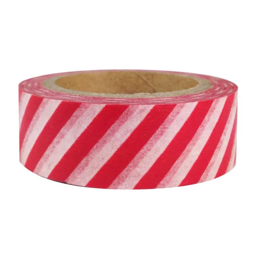 Vista 25 de Wrapables Cinta adhesiva japonesa a rayas Washi - Rayas cortas negras y multicolor