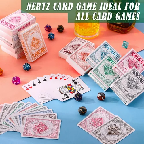 Vista 4 de Zubebe Juego de 12 cartas de juego con 12 colores de baraja de cartas a granel índice jumbo en tamaño de póquer barajas de póquer estándar