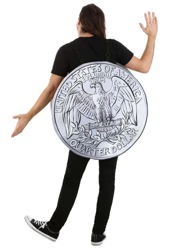 Vista 2 de Disfraz de Moneda de Plata para Adultos Multicolor