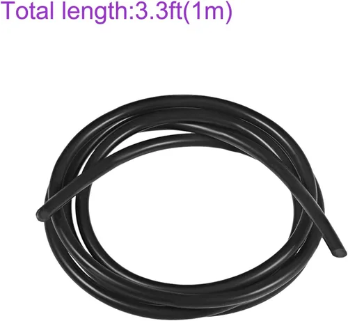 Vista 4 de DMiotech 0.079 in ID 0.157 in OD 3.3 pies tubo de silicona, manguera de silicona industrial negra, para bomba de aire de agua, riego de jardín