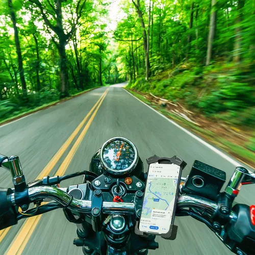 Vista 7 de Soporte para teléfono de bicicleta, apto para manubrios de bicicleta y motocicleta, rotación de 360°, fácil instalación y liberación rápida