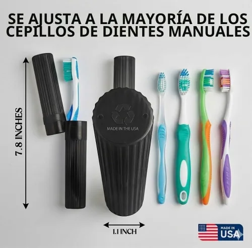Vista 2 de American Comb Soporte para Cepillos de Dientes - Negro, Fabricado en EE.UU., con Orificios de Ventilación, para Fundas de Cepillos de Dientes