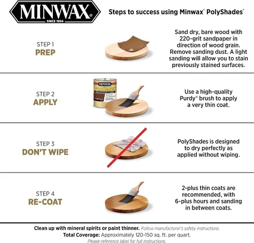 Vista 6 de Minwax® 213964444 PolyShades® Miel, Satén, Media Pinta