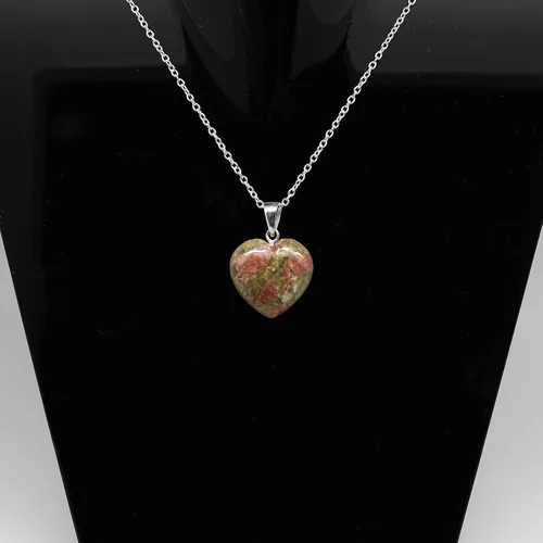 Vista 30 de Gempires Love - Collar con colgante de cristal de corazón para mujer, chapado en plata, cadena ajustable de 18 + 2 pulgadas
