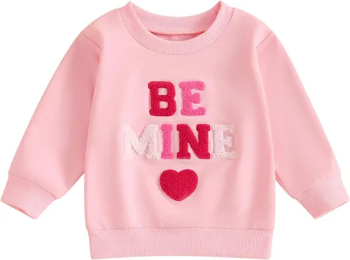 Vista 130 de Traje de San Valentín para bebé, niña, niño, traje de San Valentín, sudadera de manga larga con estampado de corazón