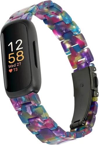 Vista 11 de Correa compatible con Fitbit Inspire 3 para mujeres, correa de reloj de resina de repuesto ajustable para Fitbit Inspire 3