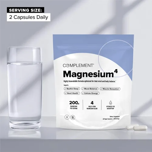 Vista 3 de COMPLEMENT Magnesio - Complejo de 4 formas biodisponibles - Malato, Taurato, Bisglicinato, Orotate - Suplemento para relajación, recuperación