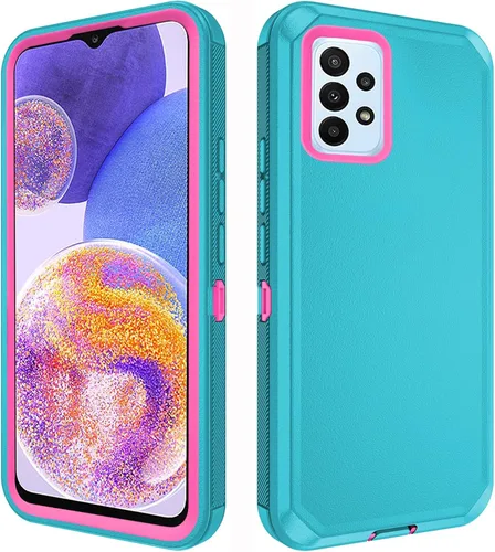 Vista 9 de Asuwish Funda de teléfono para Samsung Galaxy A23 5G con protector de pantalla de vidrio templado y cubierta para celda, híbrida, resistente, a Azul